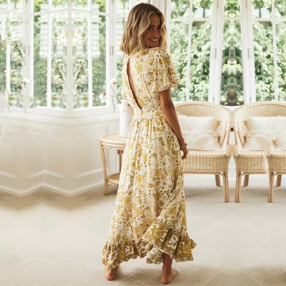 Lillium Boho Gypsy Floral Maxi Dress - Picture 3 of 9